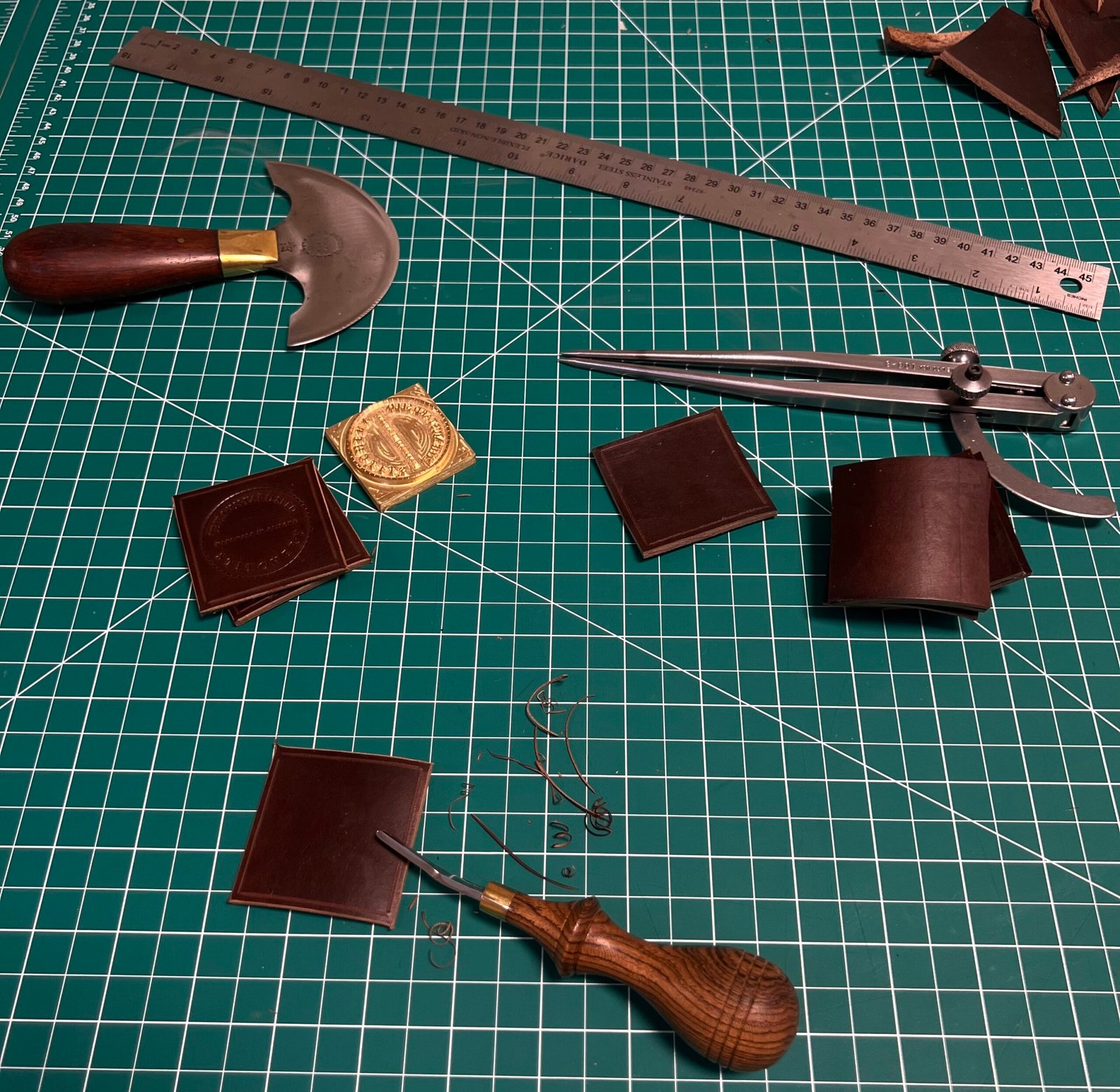 CS Osborne leather tools on cutting mat – heirloom craftsmanship in everyday use