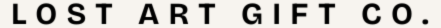 Lost Art Gift Co. wordmark logo on a soft neutral background